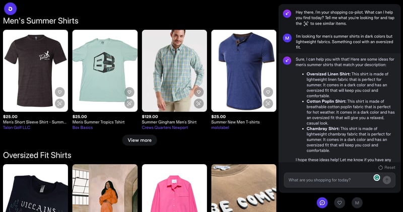 Shopify's AI shopping assistant, Shop.ai.